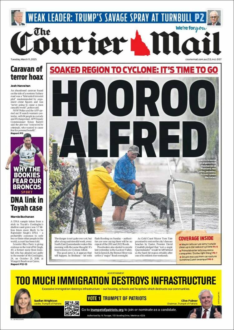 Portada de The Courier-Mail (Australia)