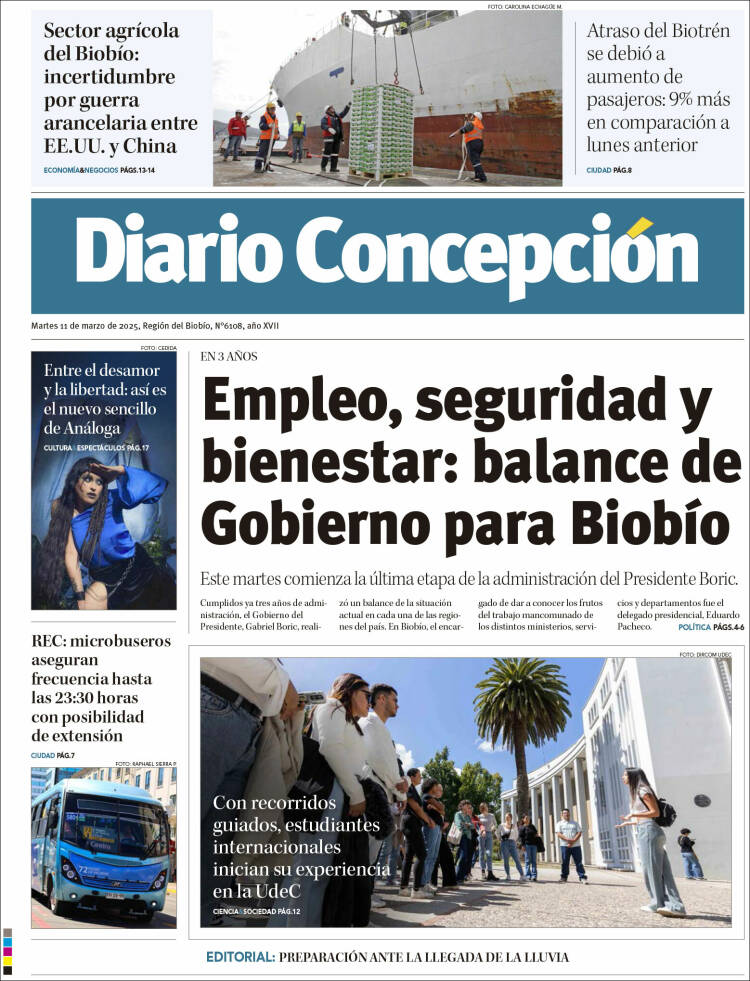 Portada de Diario de Concepción (Chile)