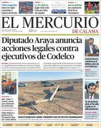 Portada de El Mercurio - Calama (Chile)