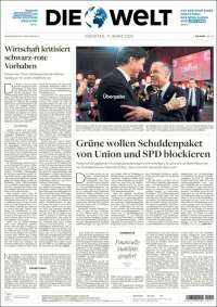 Portada de Die Welt (Germany)