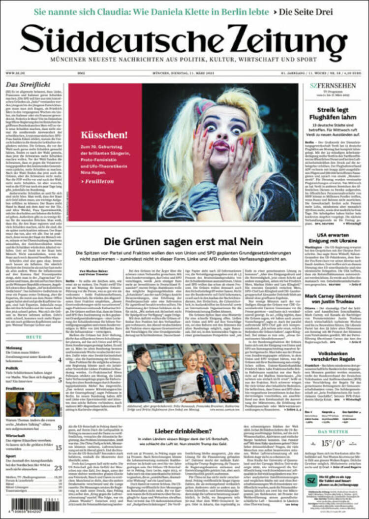 Portada de Sueddeutsche (Germany)