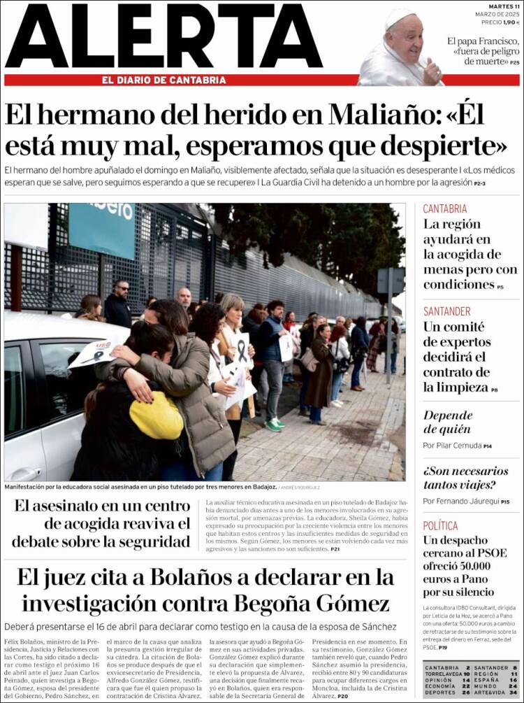 Portada de Alerta - El Diario de Cantabria (España)