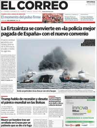 Portada de El Correo - Guipuzcoa (España)