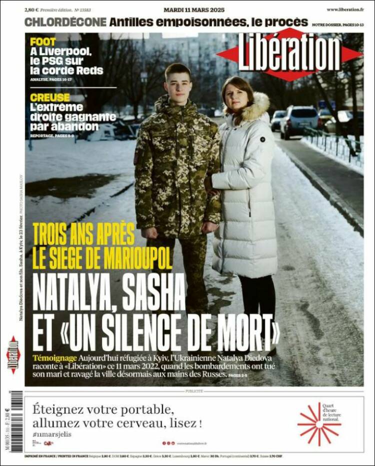 Portada de Libération (Francia)