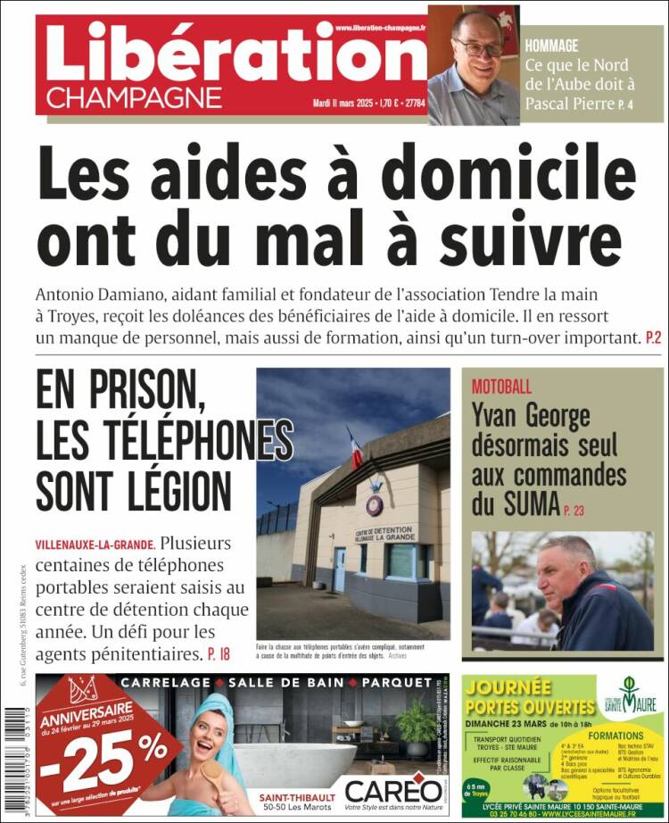 Portada de Libération Champagne (Francia)