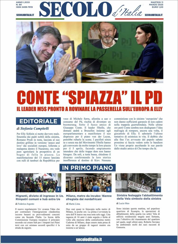 Portada de Secolo d'Italia (Italia)