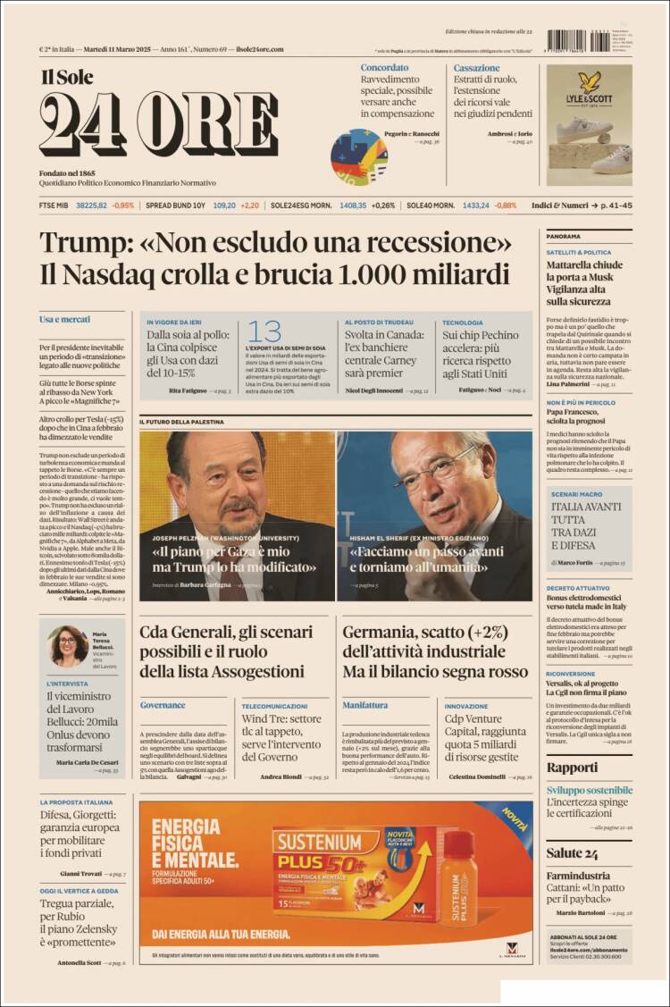 Portada de Il Sole 24 ORE (Italia)