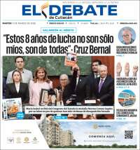 Portada de El Debate de Culiacán (México)