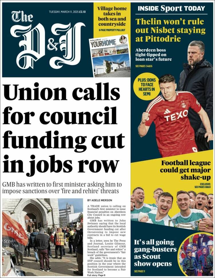 Portada de The Press and Journal (Reino Unido)