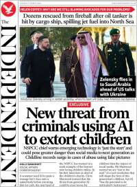 Portada de The Independent (United Kingdom)