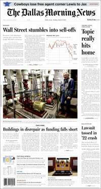 Portada de Dallas Morning News (USA)