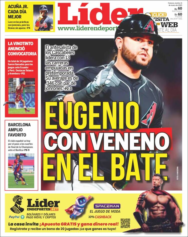 Portada de Lider en deportes (Venezuela)