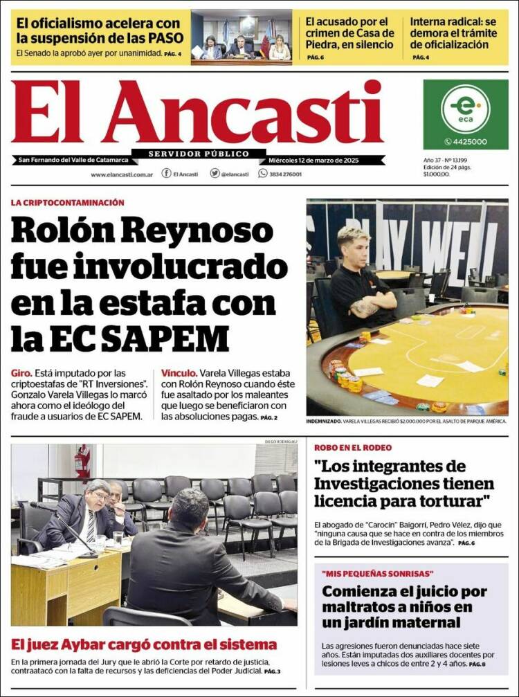 Portada de El Ancasti (Argentina)