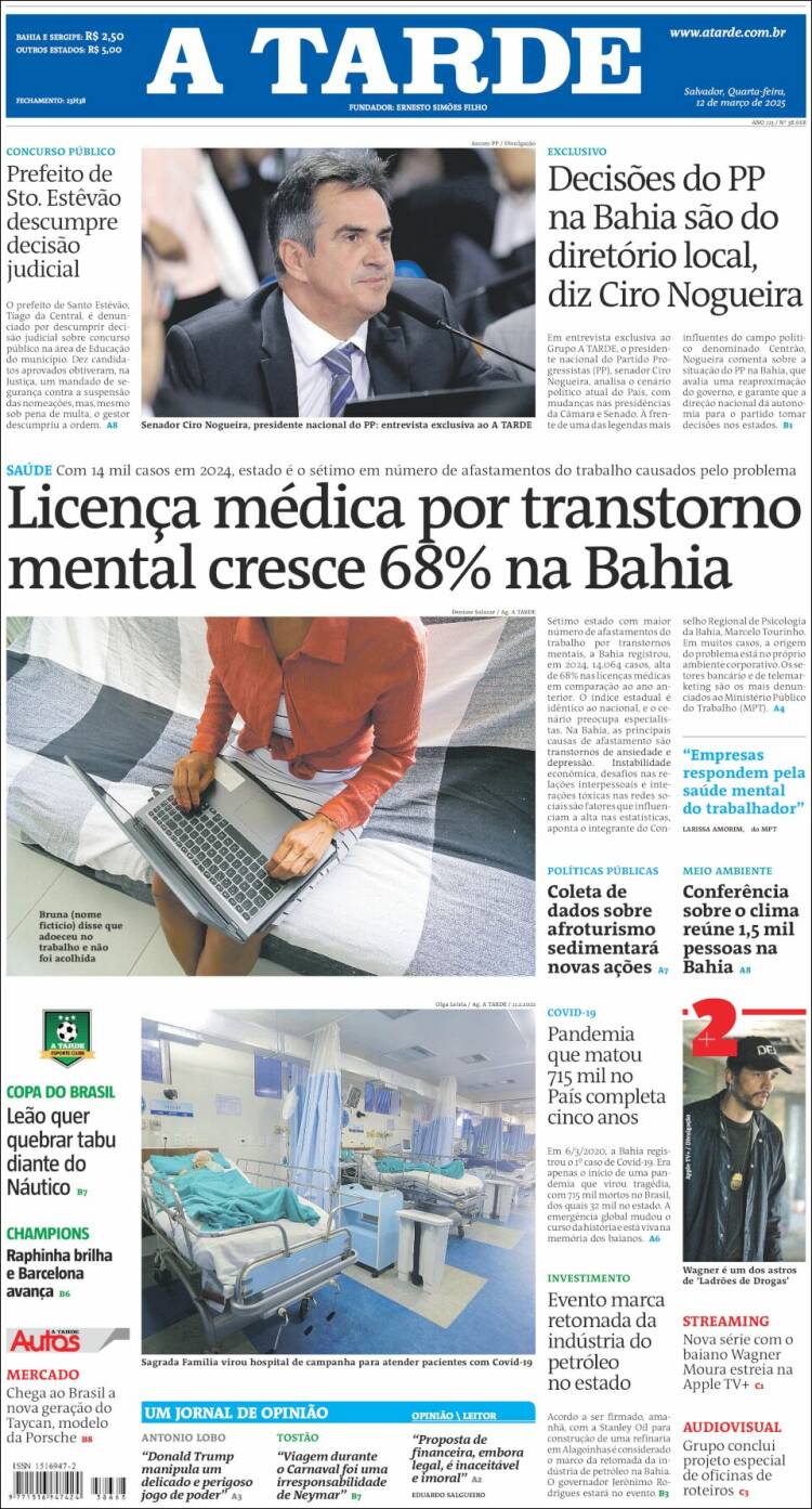 Portada de Diário A Tarde (Brasil)