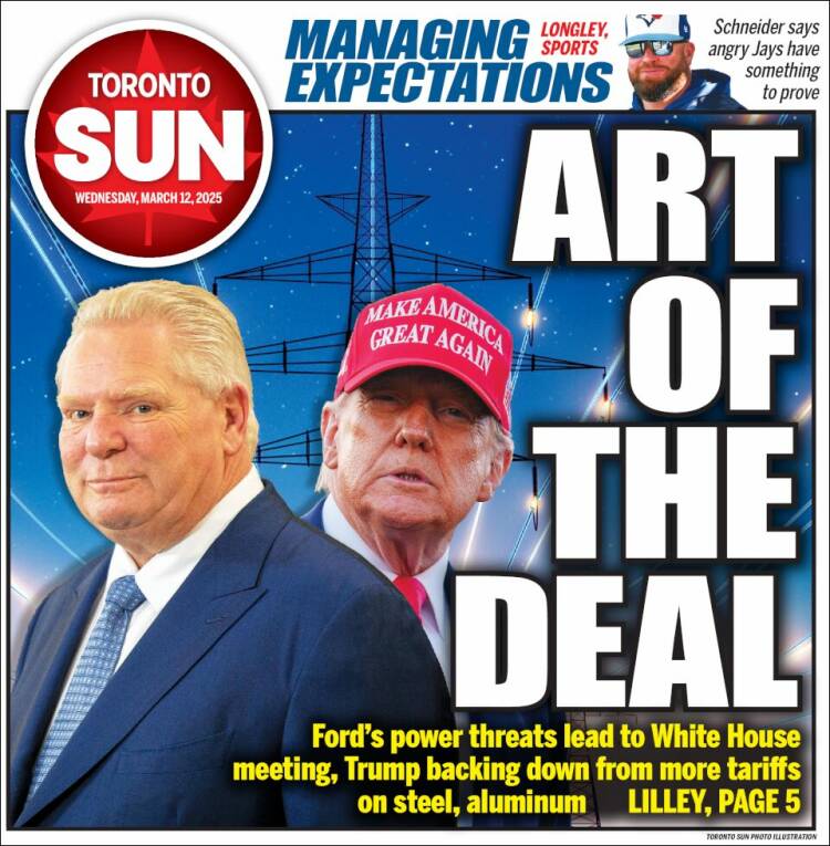 Portada de The Toronto Sun (Canadá)