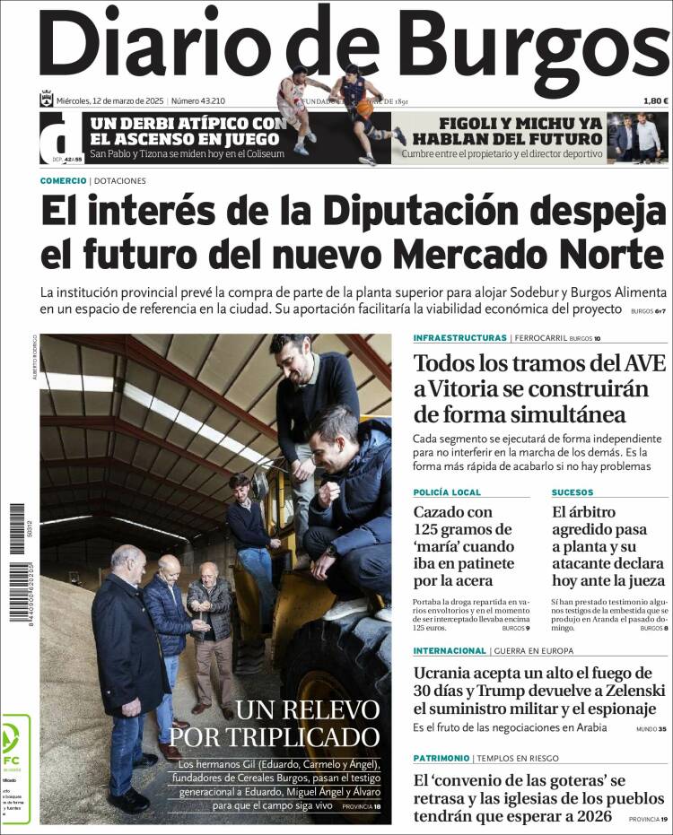 Portada de Diario de Burgos (España)