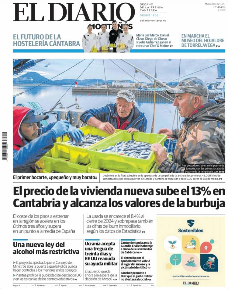 Portada de El Diario Montañés (España)