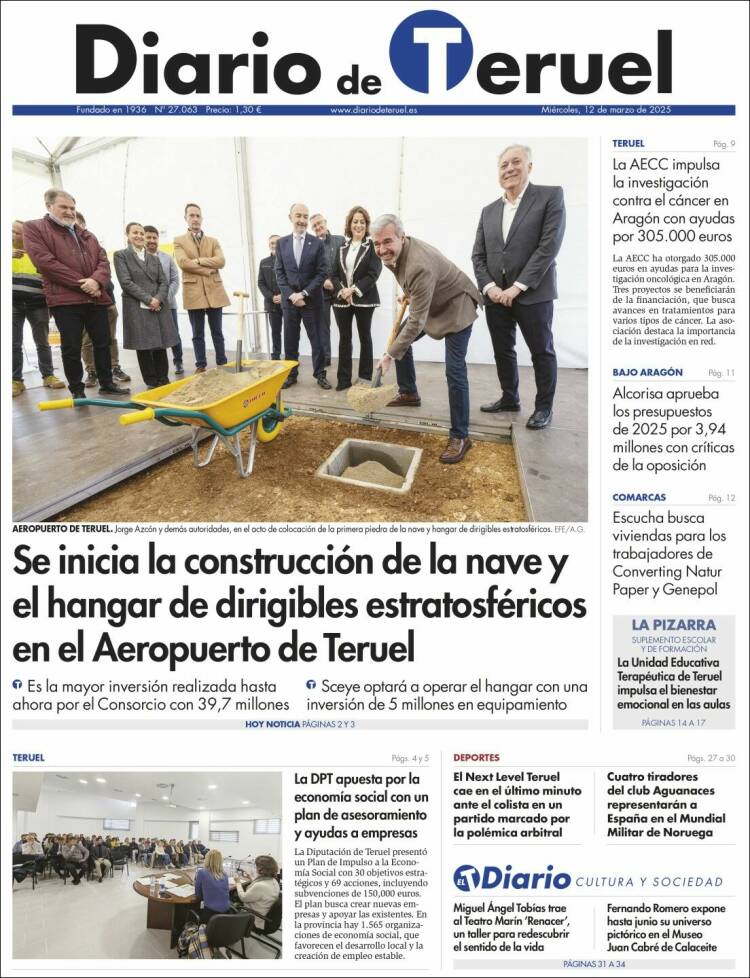 Portada de Diario de Teruel (España)