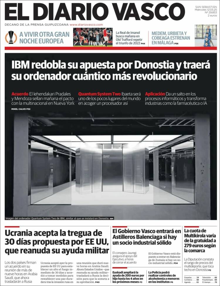 Portada de Diario Vasco (España)