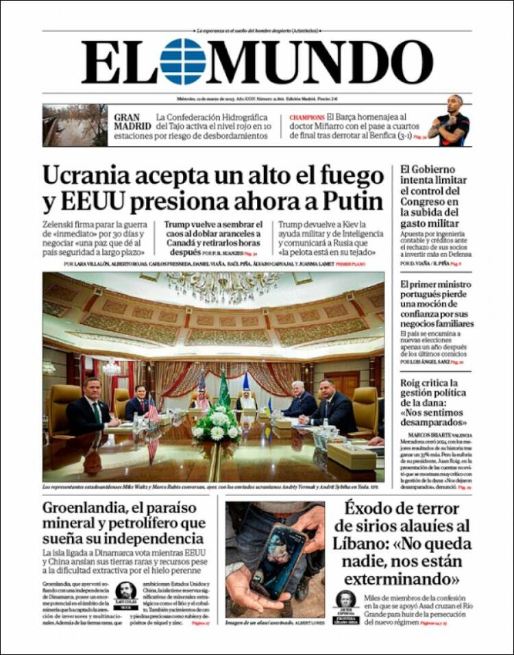 Portada de El Mundo (España)