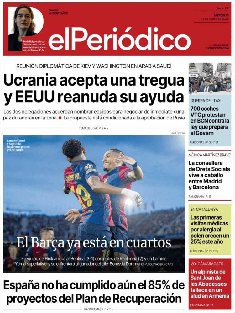 Portada de El Periódico (España)