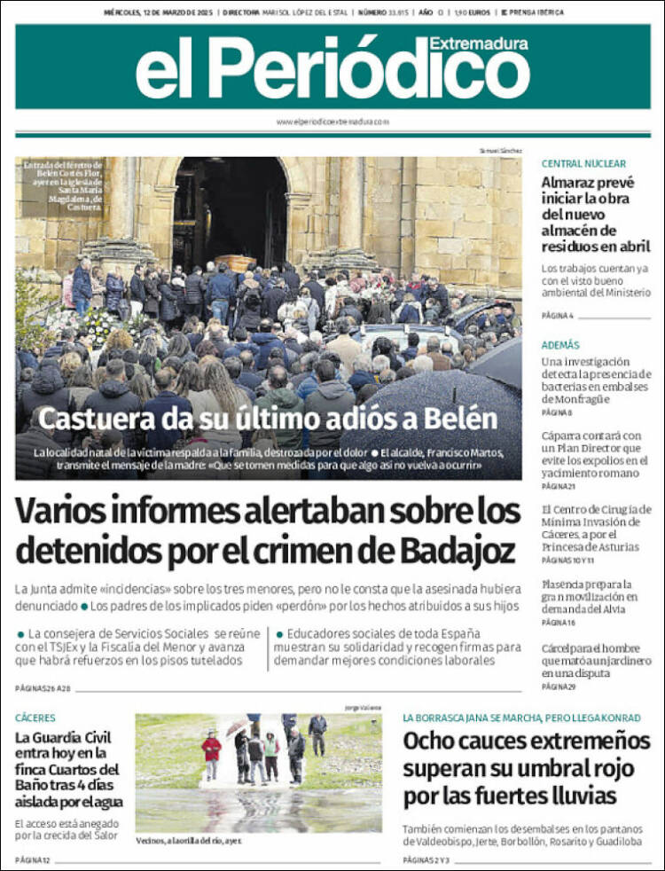 Portada de El Periódico de Extremadura (España)