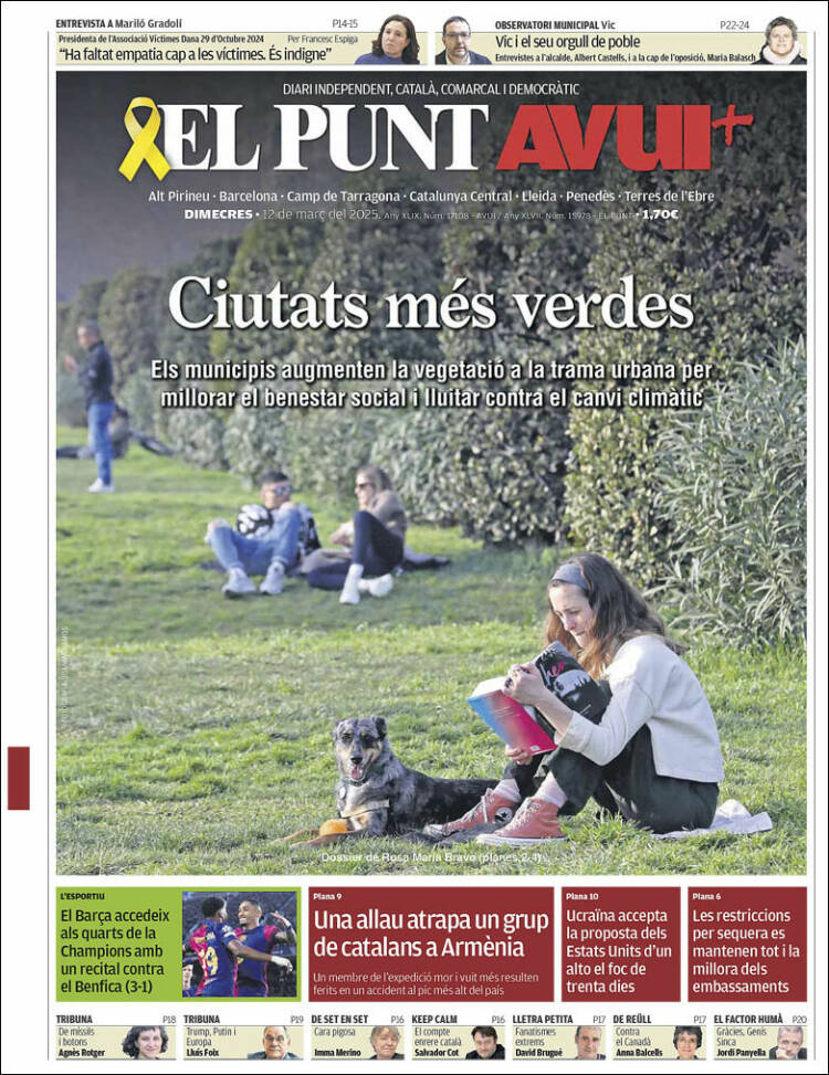 Portada de El Punt Avui (España)