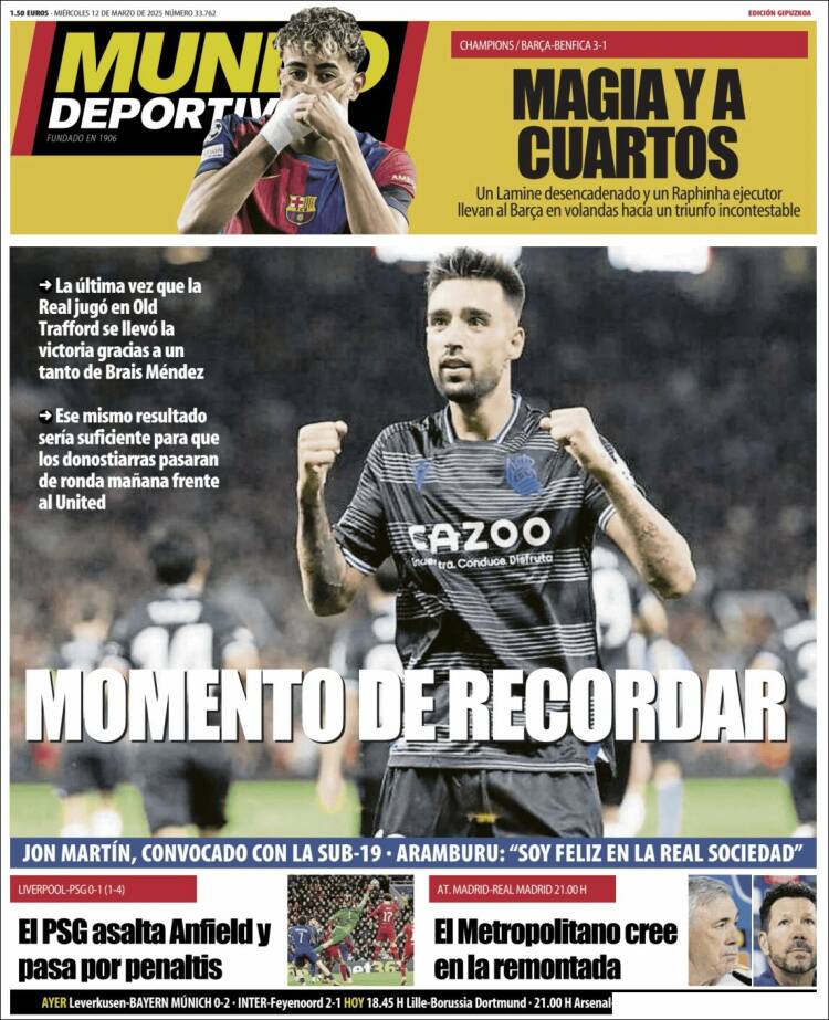 Portada de Mundo Deportivo Gipuzkoa (España)