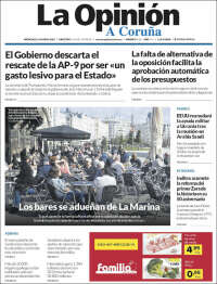 Portada de La Opinión de A Coruña (España)