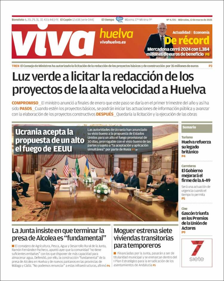 Portada de Viva Huelva (España)