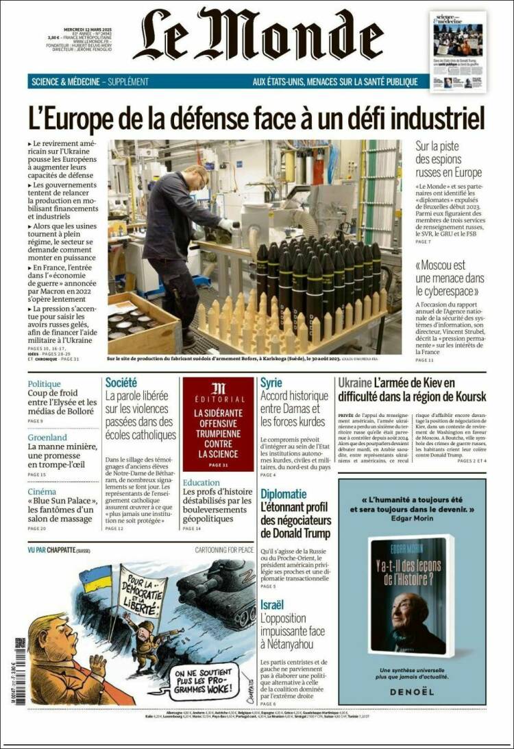 Portada de Le Monde (Francia)