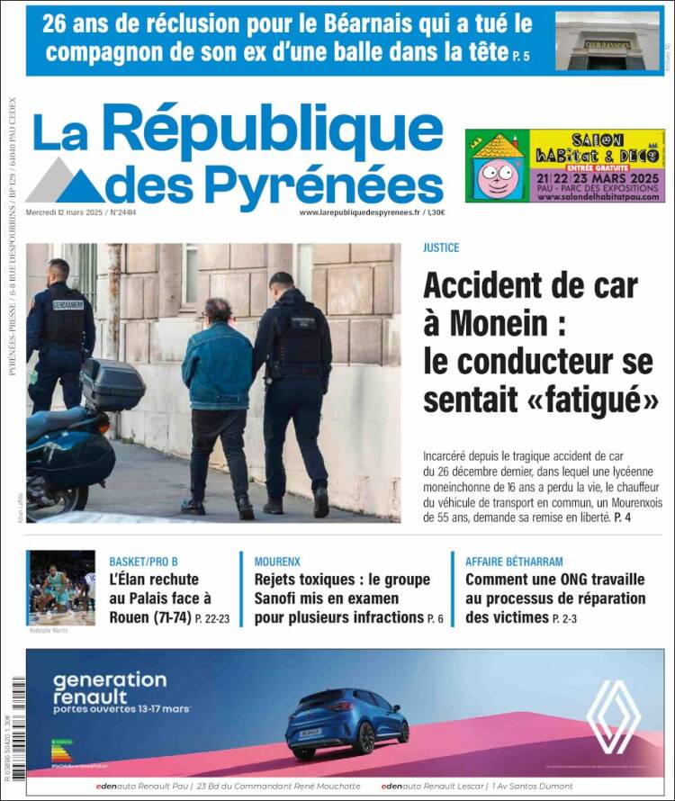 Portada de La République des Pyrénées (Francia)