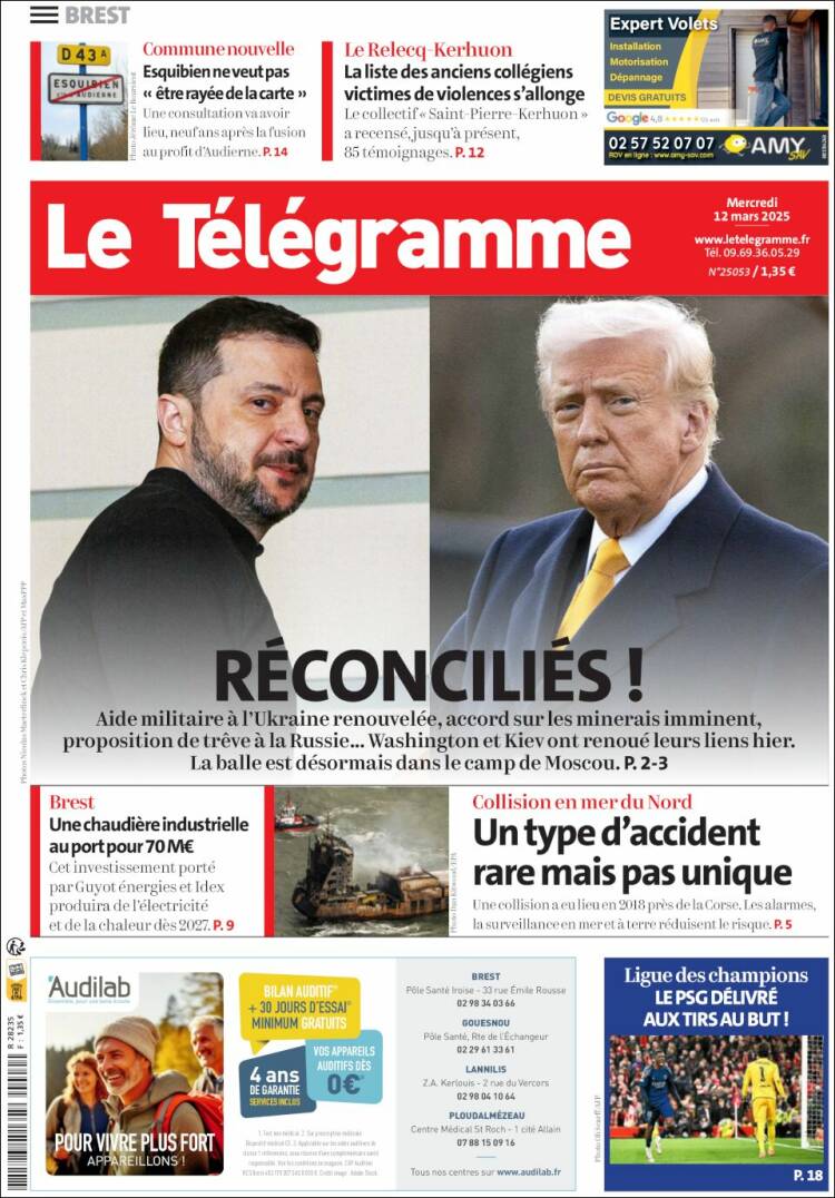 Portada de Télégramme (Francia)