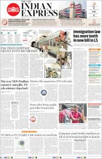 Portada de New Indian Express (India)