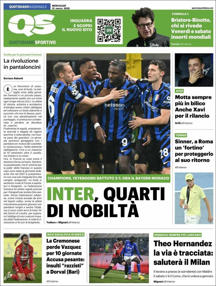 Portada de Quotidiano Sportivo (Italia)