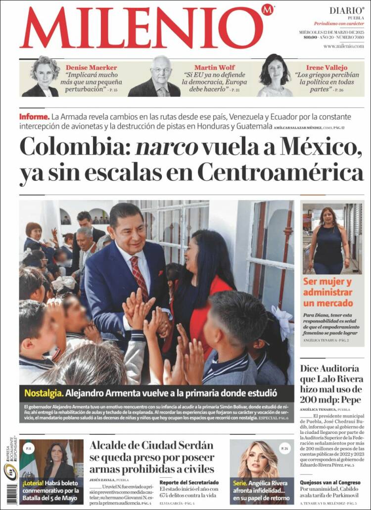 Portada de Milenio de Puebla (México)