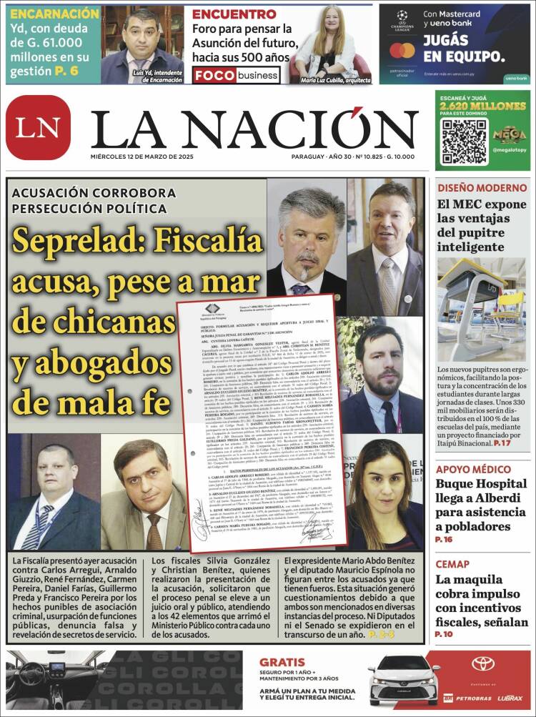 Portada de La Nación (Paraguay)