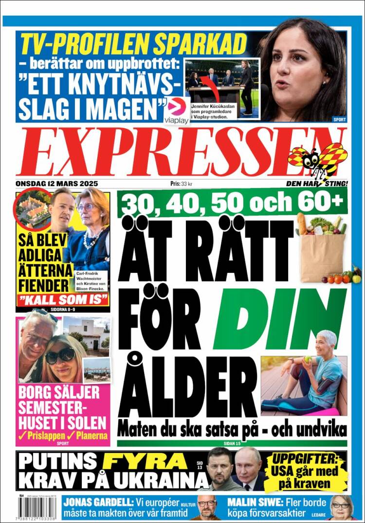 Portada de Expressen (Suecia)