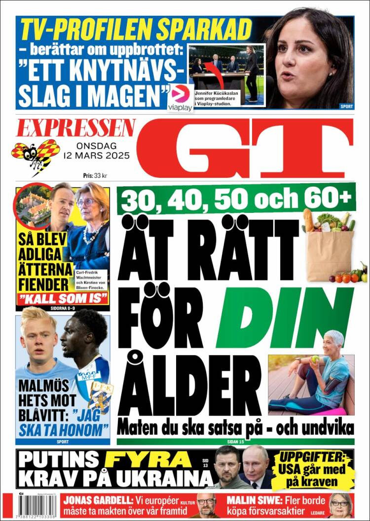 Portada de Göteborgstidningen (Suecia)
