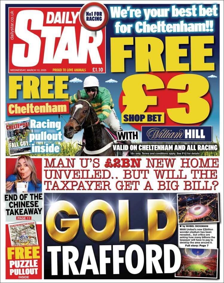 Portada de Daily Star (Reino Unido)