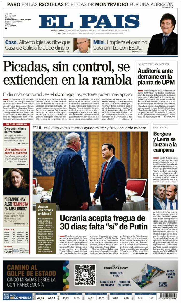 Portada de El País (Uruguay)