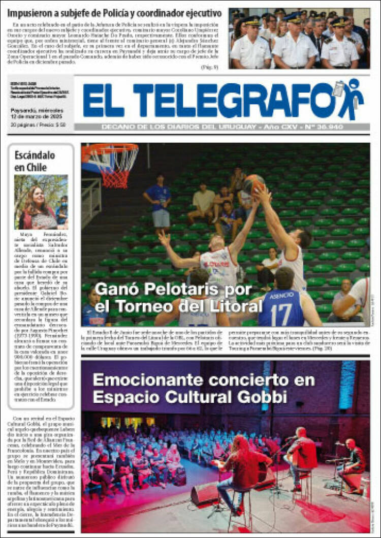 Portada de El Telégrafo (Uruguay)