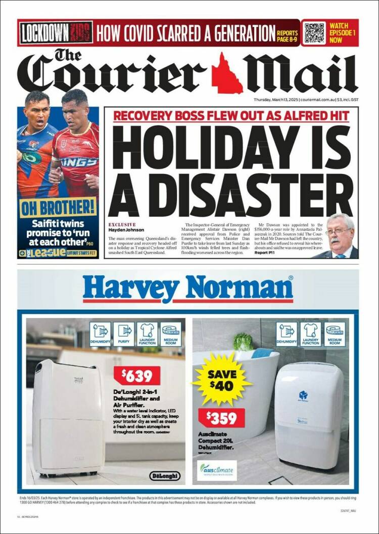 Portada de The Courier-Mail (Australia)