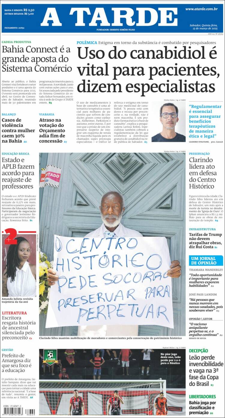 Portada de Diário A Tarde (Brasil)