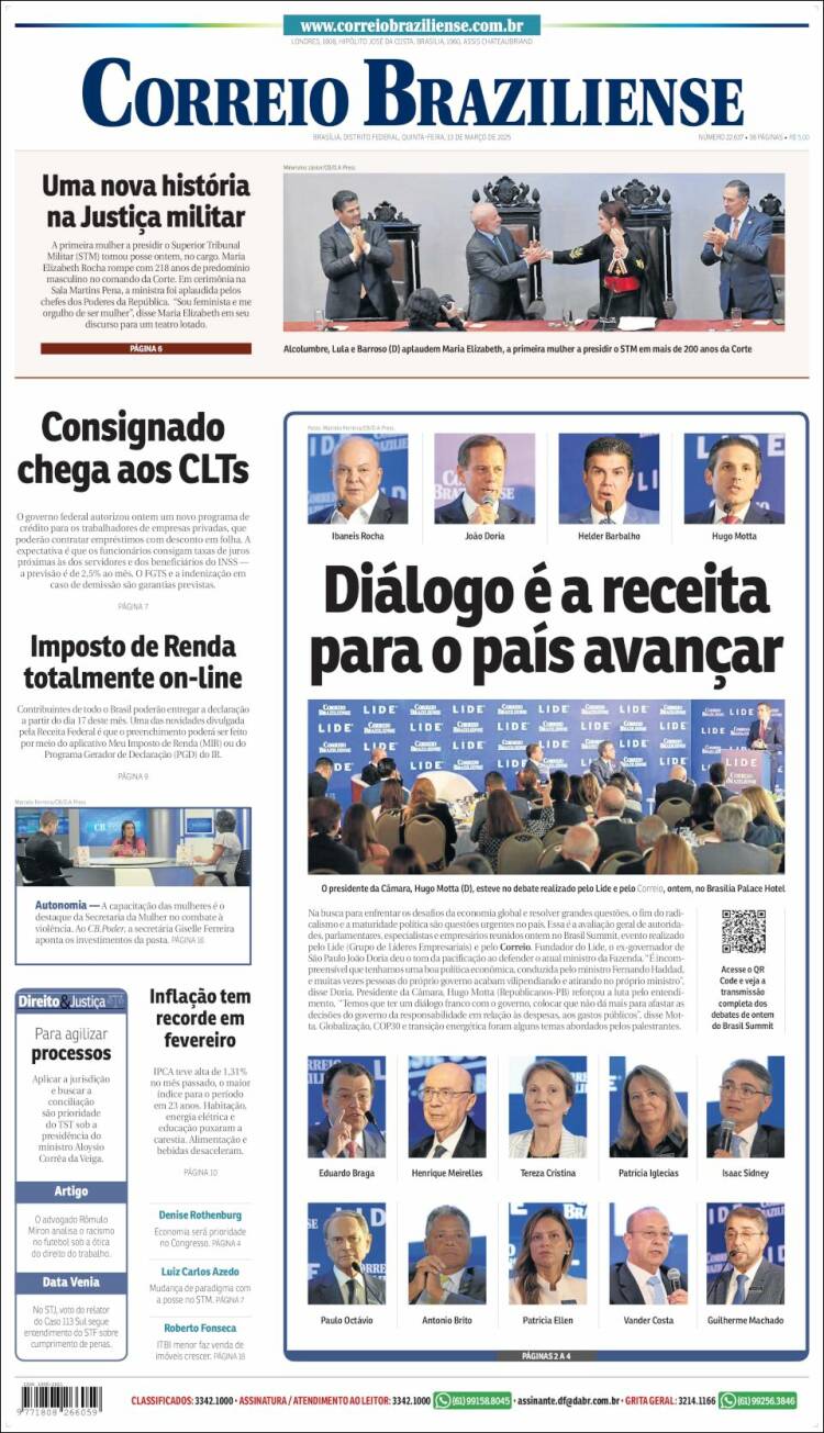Portada de Correio Braziliense (Brasil)