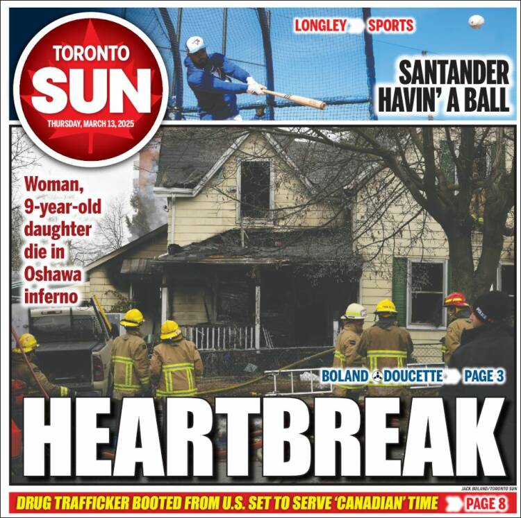 Portada de The Toronto Sun (Canadá)