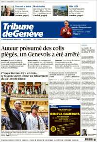 Portada de La Tribune de Genève (Suiza)