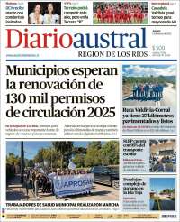 Portada de El Diario Austral de Valdivia (Chile)