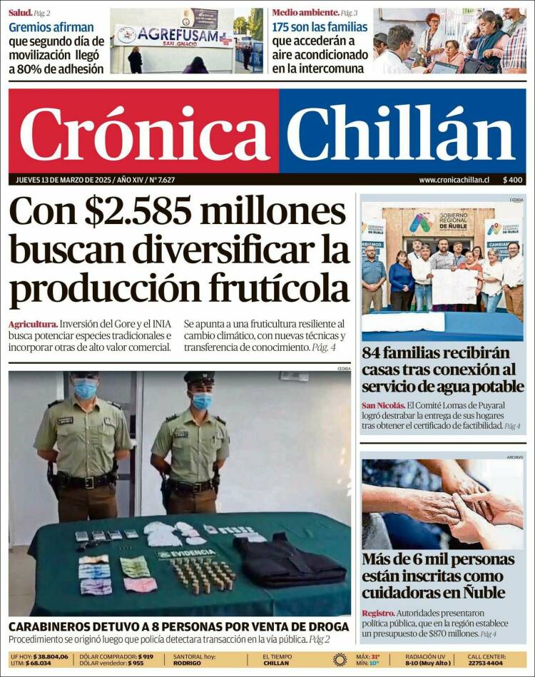 Portada de Crónica Chillán (Chile)