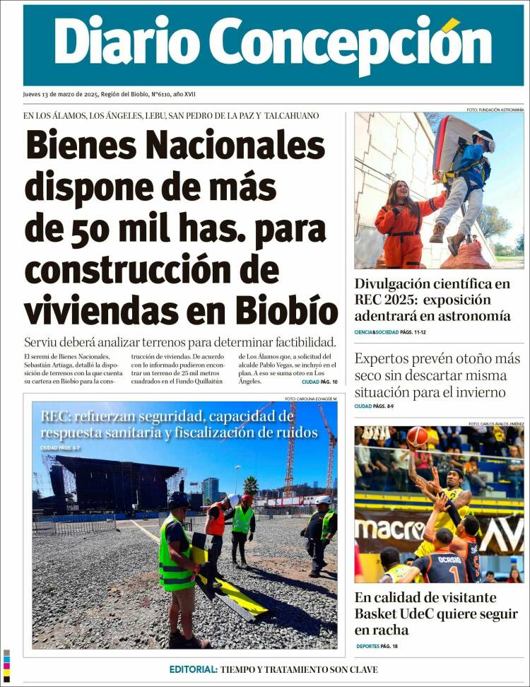 Portada de Diario de Concepción (Chile)